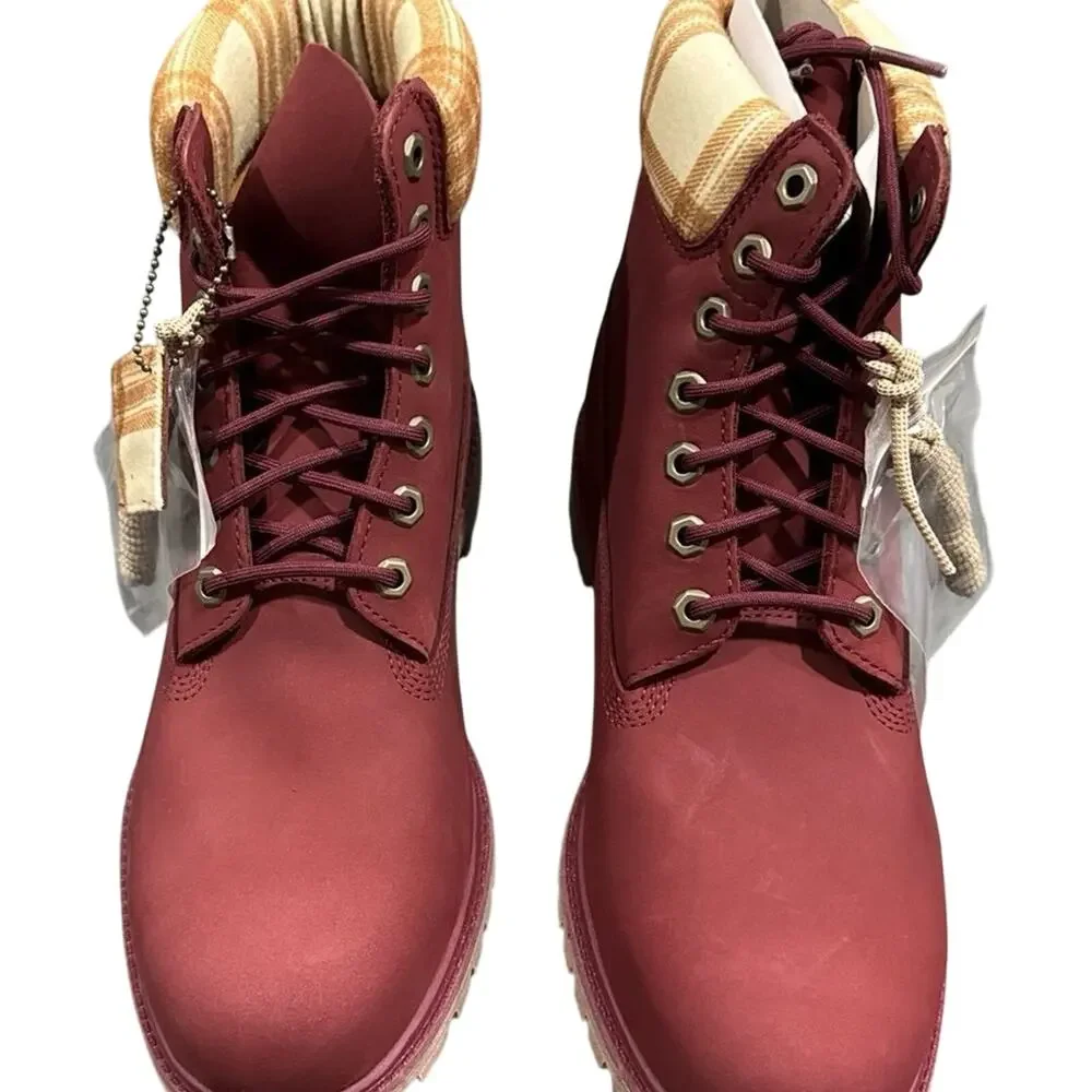 Timberland Premium Men‎ 6 inch Lace Waterproof Boots - Dark Red - Size: 10.5